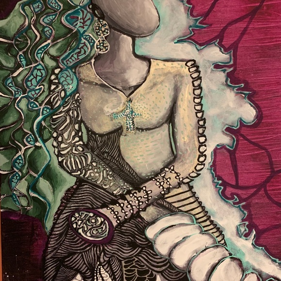 Female Grace- an original large acrylic painting - Picture 2 of 9